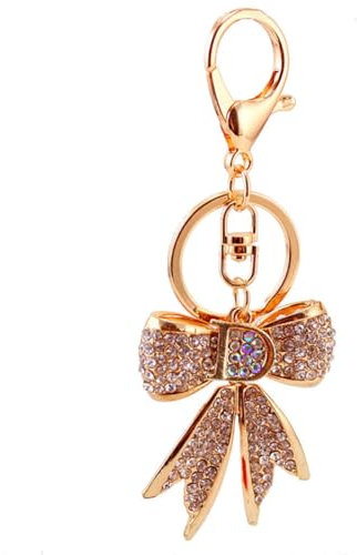 Surakey Bling Strass Schlüsselanhänger, Kreativ Schleife Glitzer Schlüsselring Taschen Koffer Rucksäcke Zubehör Charm Auto Schlüsselanhänger Diamant Schlüsselbund Anhänger Geschenk für Damen Mädchen