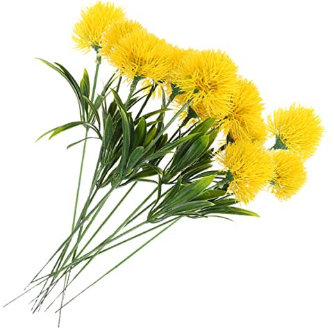 TOPPERFUN 12St künstlicher Löwenzahn künstliche Blumenbündel Löwenzahnstängel Bürodekoration Vase Hochzeitsdekorationen gefälschter Löwenzahn gefälschte Löwenzahnverzierung Anmut Pfingstrose