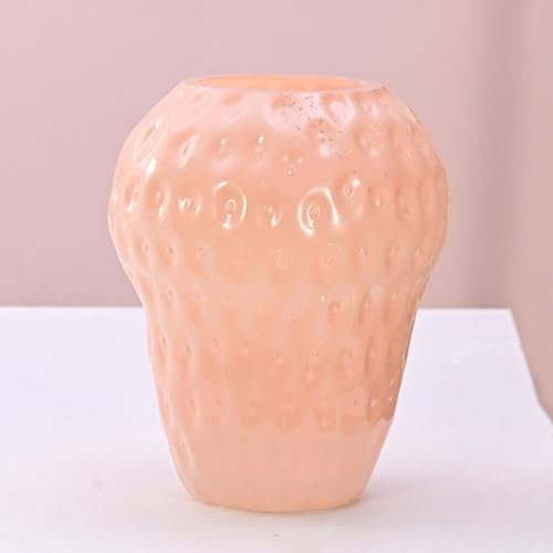 BURLOE Erdbeer Vase, Dekor Niedliche Dekorative Glasvase Vintage Inspirierte Keramik Blumenvase Obst Blumenarrangement Glas Deko Wohnzimmer Modern,2