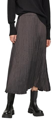s.Oliver 2156498 Jupe en Satin, midi, Gris foncé, 44 Femmes