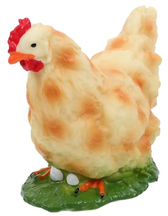 VICASKY Figurine de Poulet Douce Rembourrée pour Garçon et Filles, Modèle Ferme Taille Moyenne, Jouet Éducatif en Silicone Souple, Décoration Intérieure et Extérieure, Animal de Ferme