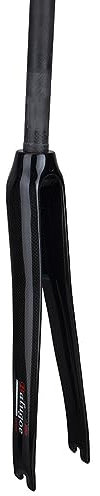 700c Rennrad T 700 Carbon-Starrgabeln 1-1/8Scheibenbremse Fahrradgabel QR 9x100mm Gewindeloses gerades Rohr Ultraleichte Vordergabeln (Farbe: Weiß-Rot glänzend, Größe: 700c)