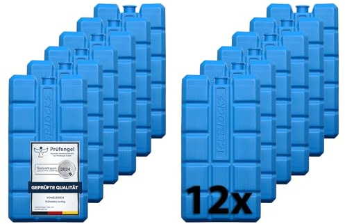 VonBueren 2-24 Kühlakkus für Kühltasche, je Kühlakku ca. 200 g, 12h Kühlung | Kühlakkus groß, ca. 8,1 x 15,2 x 2,2 cm, auch als Kühlelemente für Kühltasche und Kühlbox geeignet