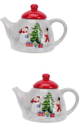Cabilock 2 Pz portatovagliolo kitchen caffettiera macchinette del caffe xmas teiera dell'albero di natale novità teiera natalizia bollitore per il latte bollitore per latte in ceramica