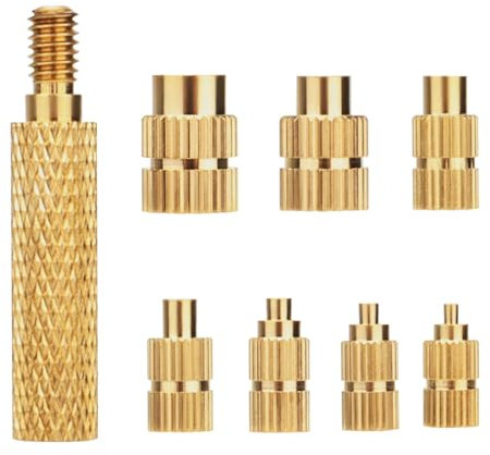 Insert fileté, écrous à sertir, écrous moletés en laiton, inserts filetés pour pièces en plastique par chaleur ou ultrasons dans les pièces d'imprimante 3D (Tip Change - 7 tailles)