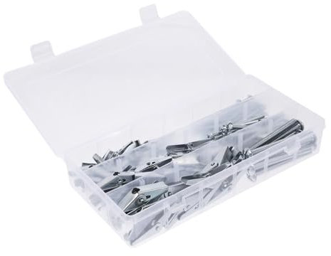 OKUMEYR 48 Stück Teiliges Mit Kippdübeln Und Flügelmuttern Robuste Trockenbaubefestigungen Für Hohlwände Aus Kohlenstoffstahl Für Langlebigkeit Und Zuverlässigkeit Bei Vielseitigen Anwendu
