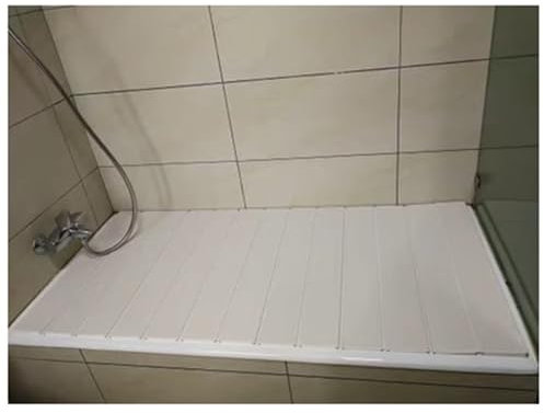 ShAzanz Bandeja Bañera Bandejas for Bañera Plegable Cubierta De Bañera Estante, 0,6cm Espesor Durable Tablero De Polvo Cubierta Aislamiento, Longitud 150/160/170/180cm Plegable(80x180x0.6cm)