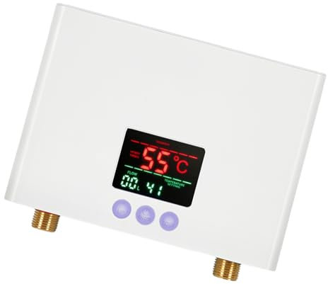 5500W Electric Tankless Water Heater with LED Display and Remote Control for Under Sink Fast Heating Hot Water Systems