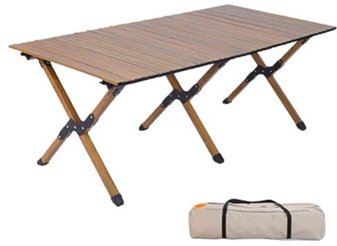 Blissbuilt Tavolo da Campeggio da Picnic,Tavolo Egg Roll Portatile con Borsa per Il Trasporto,Richiudibile Salvaspazio in Acciaio,Tavolo da Giardino per Feste,per Viaggio Campeggio Picnic Barbecue