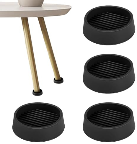 Pack of 4 2-Inch Rubber Castor Cups with Non-Slip Furniture Pads, Ideal for Carpet, Wooden Floors, and Furniture Protection