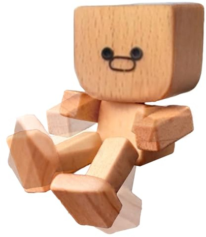 Poupangke - Figura de Madera para Hombre, oscilante | Muñeca vibratoria Artesanal, decoración de salpicadero de Coche | Decoración para el hogar