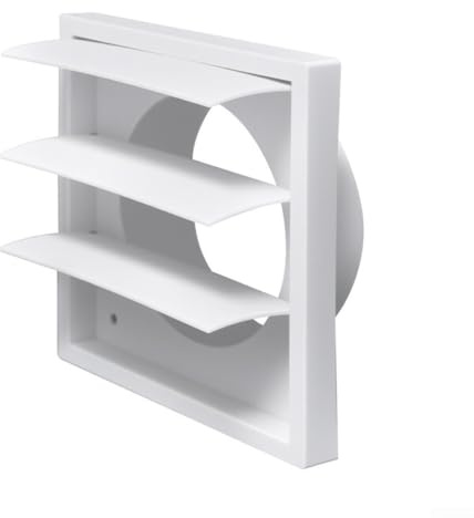 SageFurned Outdoor Cooker Hood Exhaust Vent Cover with Integrated Pest Protection, ABS White Ventilation Slot and Duct Cap for Kitchen Range Hoods, Bathroom Fans, Garages