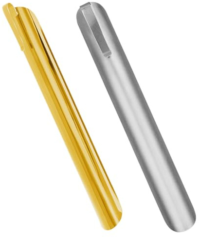 Alipis 2Pcs Stainless Steel Bread Dough Scraper Lightweight Tabletop Crumb Cleaner with Clip Handle for Home Kitchen and Restaurant Use Portable Kitchen Tool in Gold and Silver