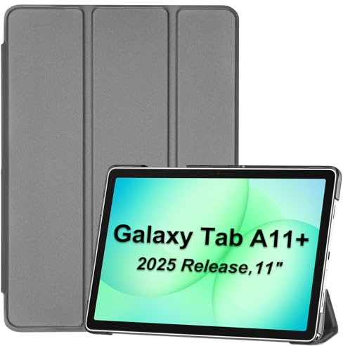 ProCase Hülle für Samsung Galaxy Tab A11+ 2025 (SM-X230)/Tab A9+ 11 Zoll (SM-X210), Dreifache Schutzhülle Case für 11 Galaxy Tab A11 Plus/Tab A9 Plus, Dünn Leicht Smart Cover -Grau
