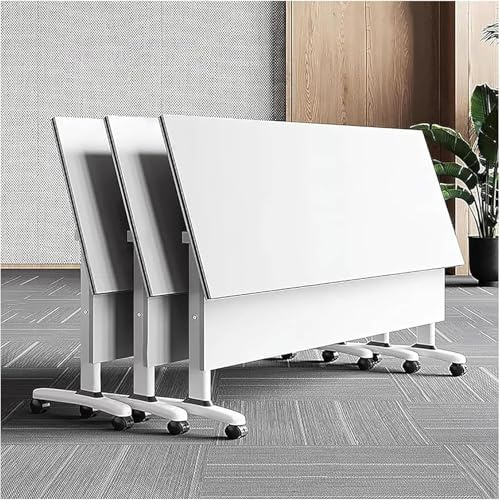 3-teiliges Set Mobiler Besprechungstische, Klappbare Schulungstische for Büros, Trennwände for Konferenzräume, Schulungstische Mit Leisen Rollen, for Bildungseinrichtungen(D3PCS,120*60*74CM)