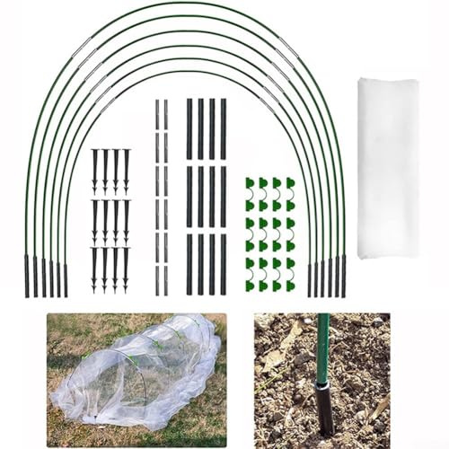 Telaio in fibra di vetro per telai da giardino per supporto piante fai da te, per costruire tunnel per serre per proteggere le colture da gelo, gelo e luce solare intensa (4)