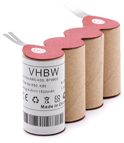 vhbw NiMH battery 1500mAh (4.8V) for electric broom home cleaner household replaces Kärcher BF9900