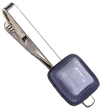 Krawattenklammer • Grau • Krawattennadel • Tschechisches Glas • Handgefertigt