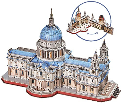 CubicFun Puzzle 3D Londres St.Paul's Cathedral Rompecabezas 3D Arquitectura Iglesia Reino Unido Modelo de Construcción Kits para Adultos Regalos, Catedral de San Pablo 643 Piezas