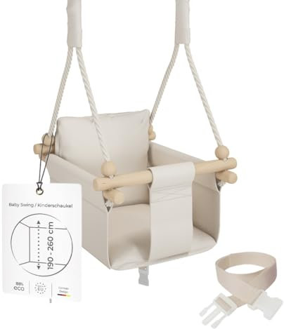 MAMOI® Babyschaukel, Baby schaukel Indoor, Kinderschaukel aus Holz, Holzschaukel für Kinder, Schaukeln für türrahmen, Swing, Kleinkinderschaukel ab 1 Jahr für Kinderzimmer