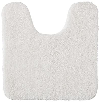 MIULEE 1 Pieza Alfombra de Forma de U Pelusa Rizada Suave Antipolvo Antideslizante Absorbente Alfombra Lavable para Baño 45 x 45cm Blanco