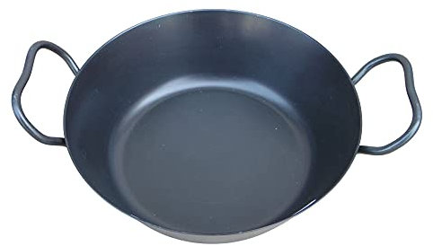 Schnitzelpfanne Helmensdorfer Bratpfanne gebläut mit 2 Henkelgriffen Durchmesser 20 cm
