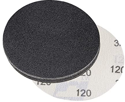 sourcing map Lot de 10 disques abrasifs de 12,7 cm grain 120 avec crochet et boucle en carbure de silicium utilisable à sec et humide pour ponceuse orbitale