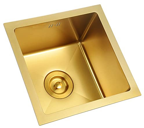 PHSP Küchen Utility Bar Mini-Waschbecken Waschbecken Aus Edelstahl 304 Gold Waschbecken In Der Restaurantbar Aufsatzwaschbecken Mit Einzelbecken Eingebaute Küchenspüle Küchenspülen