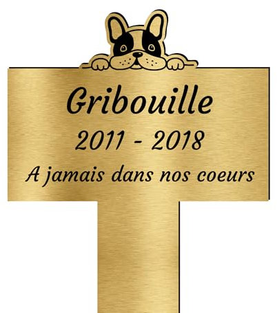 Piquet Funéraire Commémoratif Personnalisé - Souvenir pour Animaux Chat Chien - Piquet Plaque Funéraire Animaux - Texte Personnalisable (Chien)