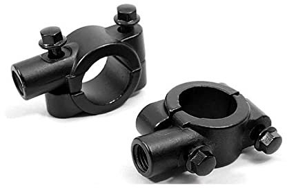 Aiuphing supporto specchietto moto, 2 pezzi 8mm specchio moto adattatore, in alluminio moto manubrio staffa per 22 millimetri (7/8) manubrio universale, nero (22 millimetri M8 supporto staffa)