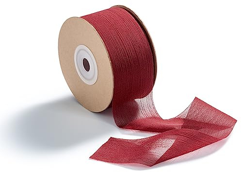 CHUQING Geschenkband Schleifenband Stoffband Chiffonband für Hochzeit Dunkelrot