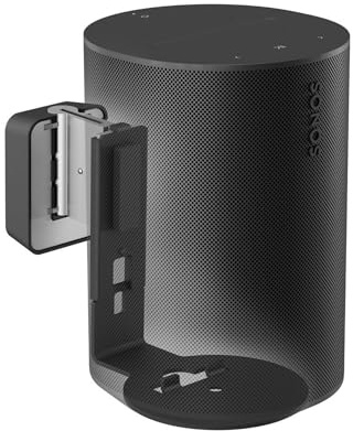 Vogel's SWM 4111 Support Mural pour Sonos Era 100, Max. 5 kg, inclinable de -30º/+30º, pivotant jusqu'à 70º (Gauche/Droite), Noir, 1 Support