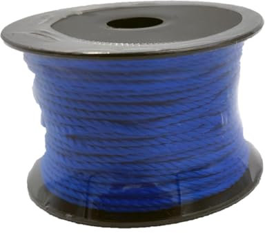 Abio Corda da muratore, 50 m, blu, in polietilene, Ø 20 mm, resistente ai nodi, resistente agli strappi, carico su bobina, filo per pavimentazione, colore blu, 1 x 50 m