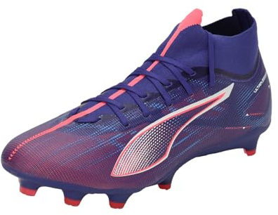 PUMA Unisex Ultra 5 Match+ FG/AG Soccer Shoe, Lapis Lazuli White-Sunset Glow, 47 EU