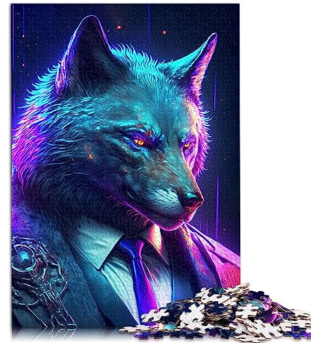 Boss Wolf im Anzug, 1000-teiliges Puzzle für Erwachsene, hochwertige, 100% recycelte Brettspiele, Lernspiele für Erwachsene und Kinder, 26 x 38 cm