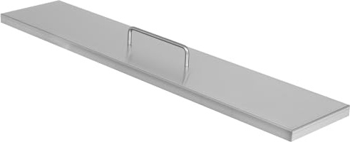 Moritz Coperchio per bruciatore in acciaio inox da 120 cm, 6 l, doppia parete, copertura in acciaio inox per bruciatore da incasso, braciere da giardino