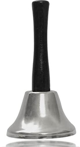 Campana di Babbo Natale Dorata, Campana da Tavolo a Mano in Metallo per Reception, Accessorio per il Costume di Babbo Natale - Argento