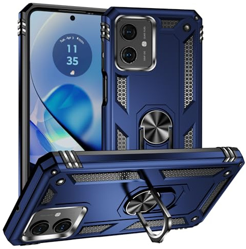 XINNI Funda para Motorola Moto G54 5G, PC Militar + TPU 2 en 1 Funda Trasera Protectora con Soporte, Azul