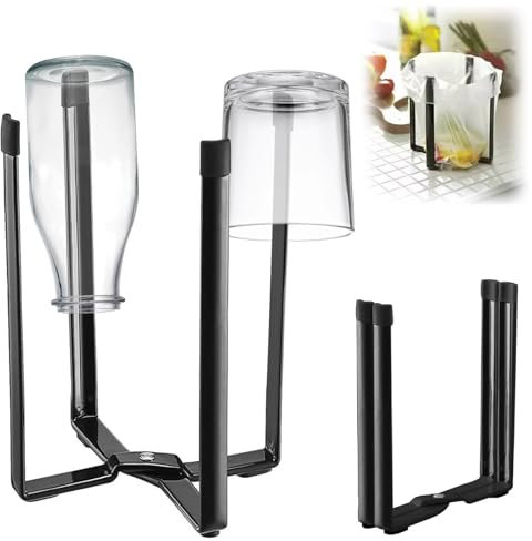 Scolabottiglie per Borracce, 21,5 cm Scola Borracce, Pieghevole Metallo Scola Bottiglie, Portabottiglie Scolabottiglie Pieghevole, Scola Borracce da Lavandino per 4 Bottiglie di Diverse Dimensioni