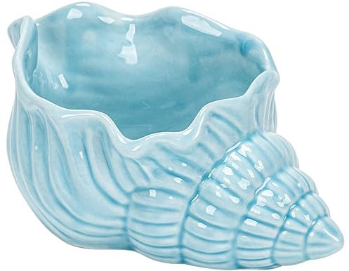 FRCOLOR Keramik Aschenbecher Muschelform Klein Blau Glatte Oberfläche Tragbar Kompakt Zigarettenkippenhalter Für Büro Zuhause Dekor Tisch Ornament