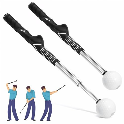 WUISOLQP Golf Grip Training Aid Retractable for Beginner Swing Practice | Golf Swing Trainer Retractable Golf Grip Training Aid Velocity Practice Stick for Beginner Tempo Chipping Hitting Training