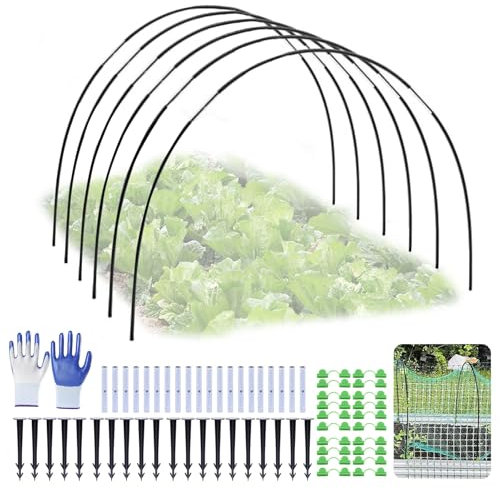 YushengTai Pflanztunnel, 30 PCS Folientunnel Abnehmbar, Eingewickelt in 6 mm Dickes Plastik Pflanztunnel Bögen, DIY Folientunnel Bögen Wird für Gartenreihen-Deckpflanzen, Obst und Gemüse Verwendet