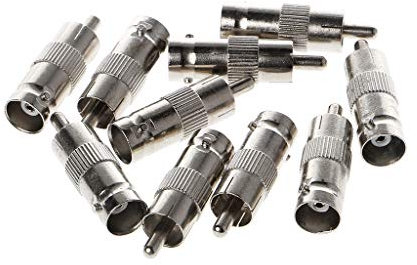 Lot de 10 adaptateurs de câble coaxial BNC femelle vers prise RCA mâle