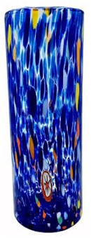 MurArt VASO di Murano ALT. 24 CM Collezione Tower in vetro soffiato a mano in lavorazione artigianale Made in Italy (Blu, Vaso)