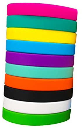 JOINPAYA 100 Pezzi Braccialetti in Silicone Ed Elastici Di Gomma Vuoti, Braccialetti Lisci Per Bambini e Adulti, Bomboniere Colorate Per Feste e Regalini