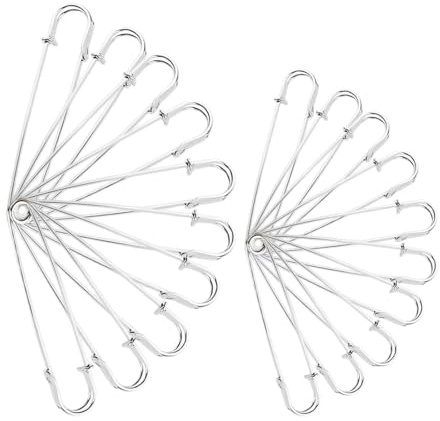 YOFDAL Large Safety Pins 20Kilt Safety Pins Stainless Steel Heavy Duty Safety Pins for Blankets, spille da balia,Knitting, Jewelry and Crafts