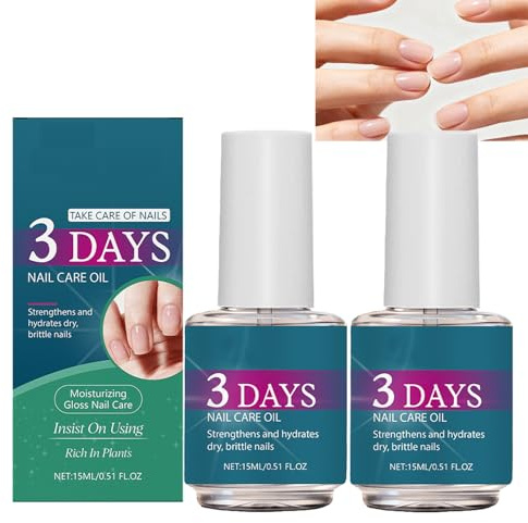 3-dagars nagelolja, ger näring och skyddar naglar, närande olja, snabbtorkande, fuktgivande och glänsande, daglig nagelvård, lämplig för tår och fingrar, 15 ml (2 st)