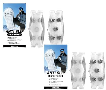 Griffe Für Winterstiefel Bei Schnee Und, 4 Stück Universelle rutschfeste Tragbare Winter Spikes Für Stiefel, Und Schnee Griffspikes, Für Wandern Felsklettern Angeln Bergsteigen Klettern