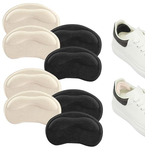 Heel Cushion Pads,Heel Grips,Heel Grips for Ladies Shoes,Pack of 8 | heel pads for Running Shoes etc.Ensure That They Stay Safe in Various Activities Such as Shopping etc(Black and Skin)