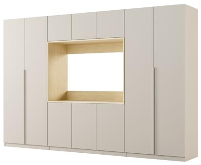 e-Meblast Wohnwand Vision 210x54cm Modern Schrankwand RTV Schrank Regale | Ausbaufähig, Oberschränke, Schubladen, Wohnzimmer, Modern Schrankwand, RTV Schrank, Regale